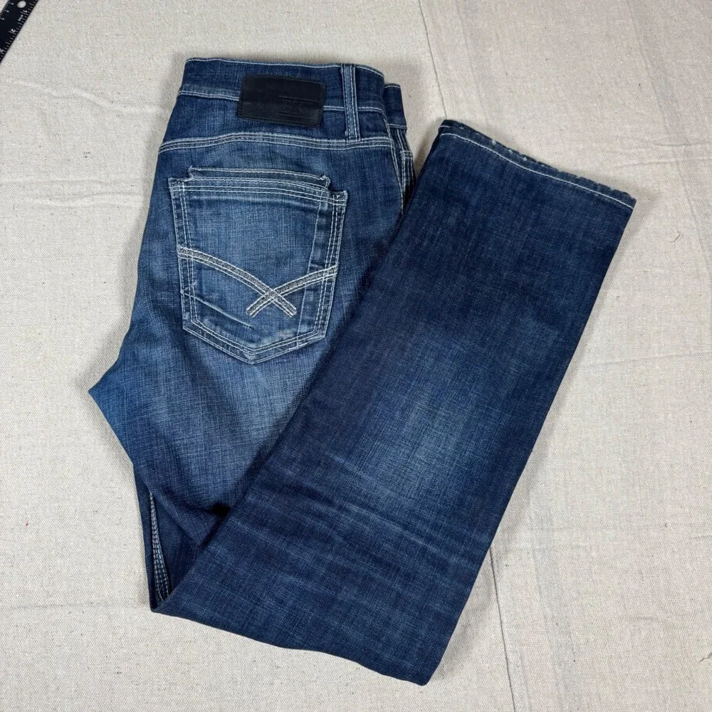 BKE Jake Straight Leg Jeans Mens 32R Dark Wash Excellent ABP16190 Stretch